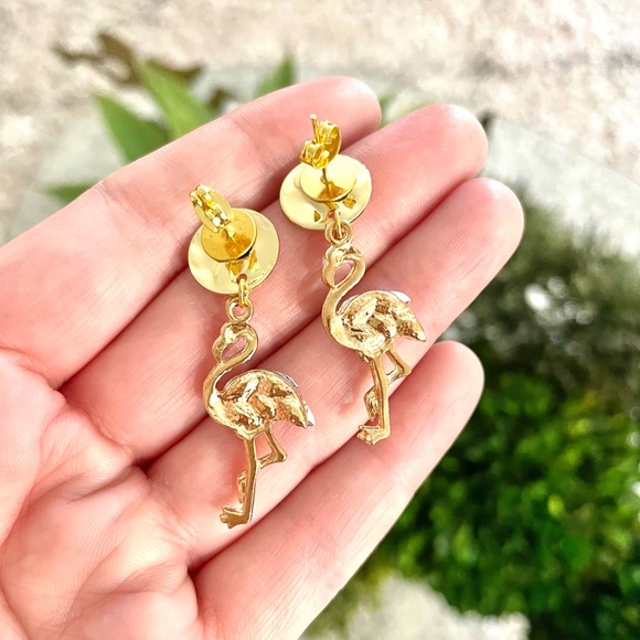 Flamingo Dangle Earrings - Picture 4 of 4